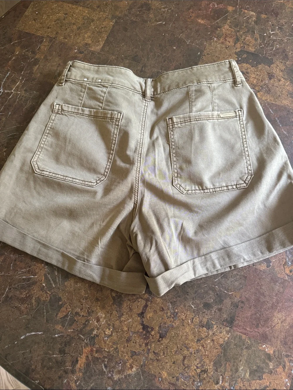 White House Black Market High-Waist Tan Utility Shorts